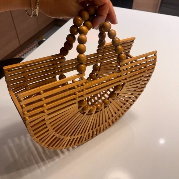 NEW Bamboo Top Handle Bag Resort Vacation - Picture 4 of 8